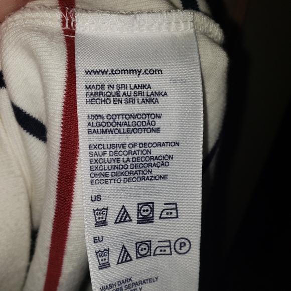 Mens sz med striped Tommy Hilfiger Sweater red blue off white - Picture 2 of 6